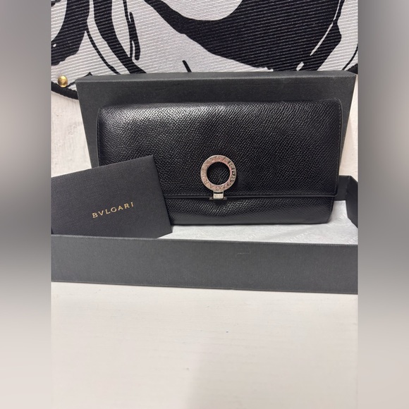 Bvlgari Bvlgari black grain leather long wallet - Picture 2 of 10